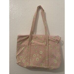 Nantucket Fabric Tote Pink Preppy Coastal Satchel